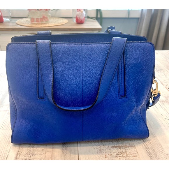 Kate Spade New York Leather Satchel Bag Royal Blue Crossbody Strap Tassel Accent - Picture 2 of 10